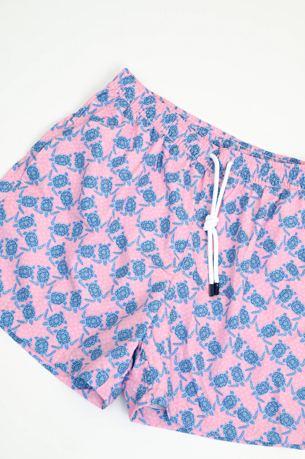 Fedeli Badehose mit Schildkröten-Muster in Rosa/Blau
