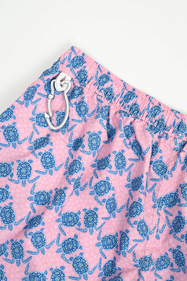 Fedeli Badehose mit Schildkröten-Muster in Rosa/Blau