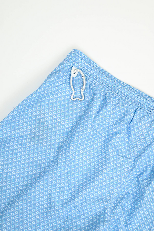 Fedeli Badehose mit Mosaikmuster in Hellblau