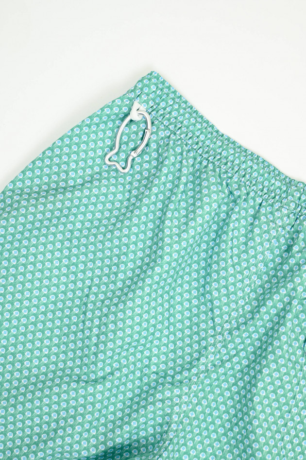 Fedeli Badehose mit Quallen-Print in Grün/Blau