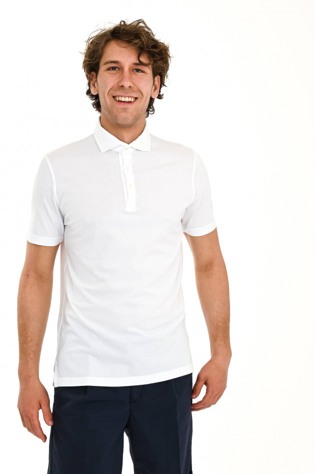 Fedeli Jersey-Poloshirt in Weiß