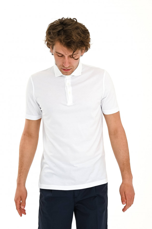 Fedeli Jersey-Poloshirt in Weiß