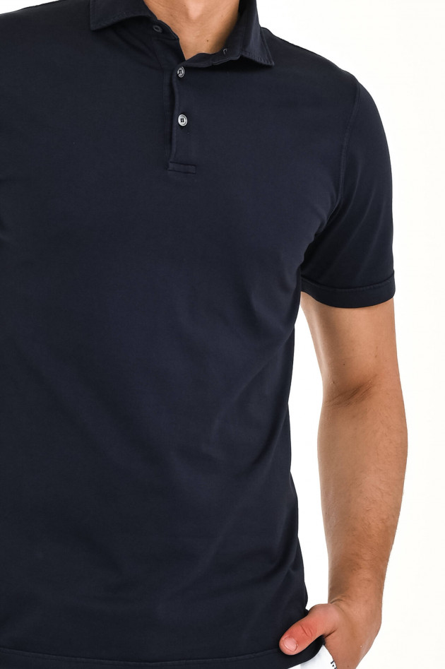 Fedeli Jersey-Poloshirt in Navy