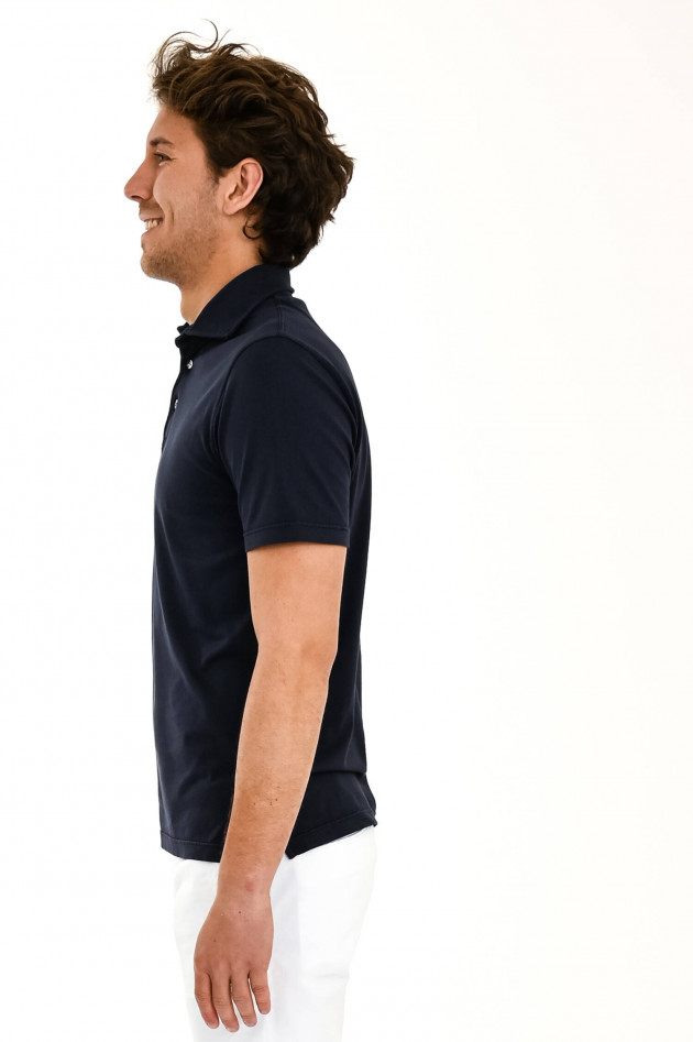 Fedeli Jersey-Poloshirt in Navy