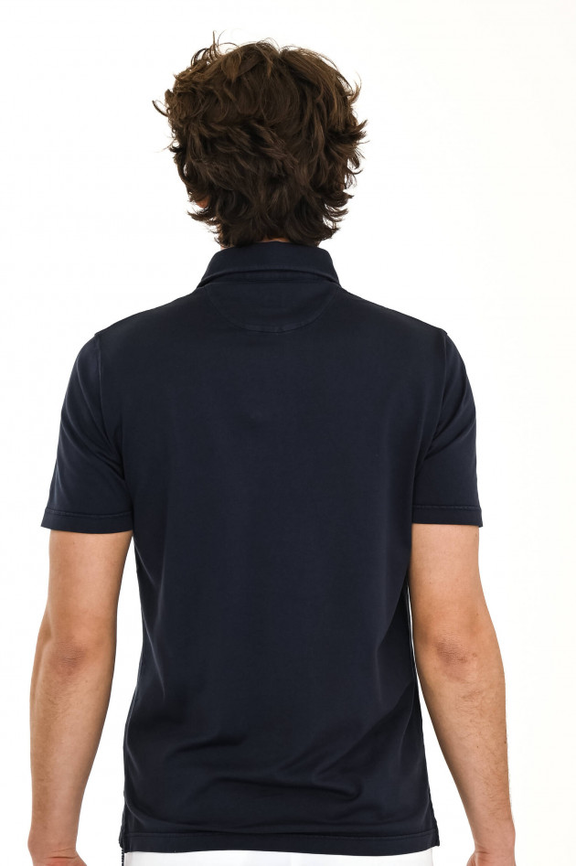 Fedeli Jersey-Poloshirt in Navy