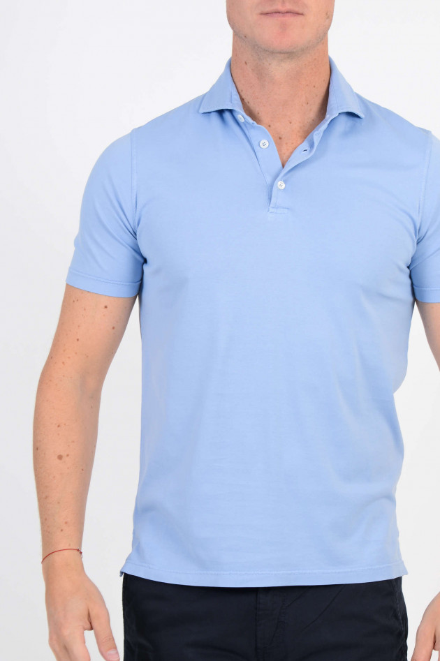 Fedeli Jersey Poloshirt in Hellblau