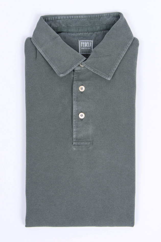 Fedeli Jersey-Poloshirt in Oliv