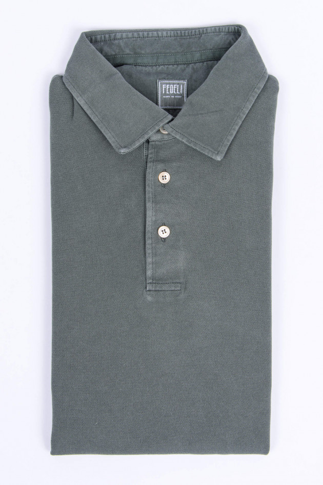 Fedeli Jersey-Poloshirt in Oliv