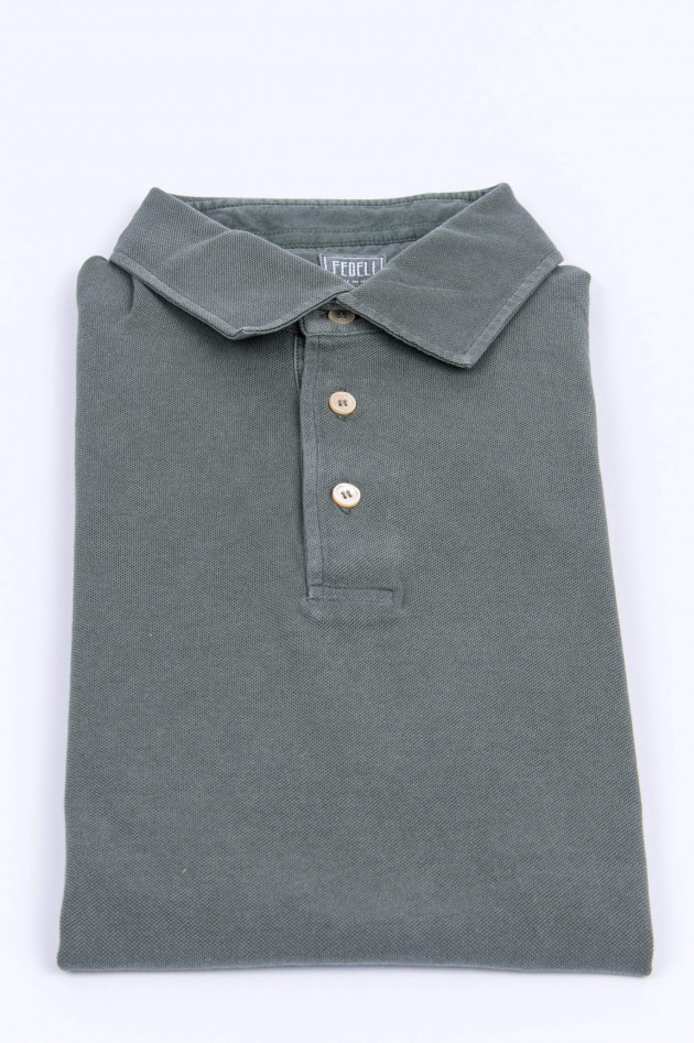 Fedeli Jersey-Poloshirt in Oliv