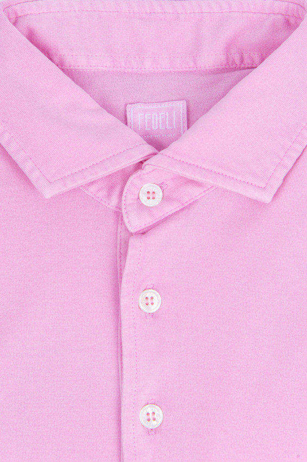 Fedeli Jersey-Poloshirt in Rosa