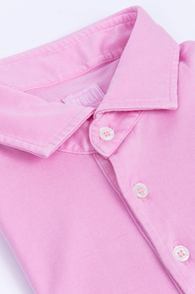 Fedeli Jersey-Poloshirt in Rosa