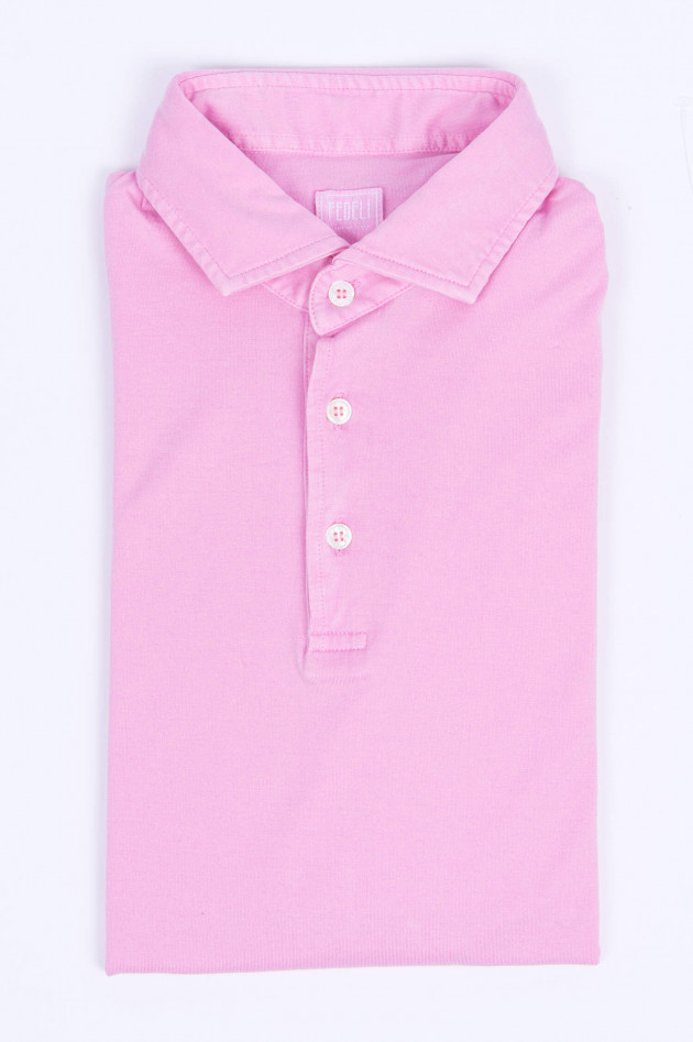 Fedeli Jersey-Poloshirt in Rosa