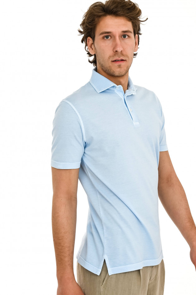 Fedeli Jersey Poloshirt in Hellblau