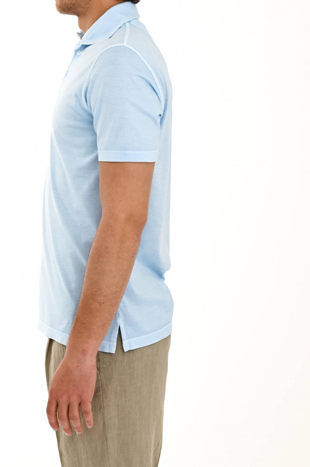 Fedeli Jersey Poloshirt in Hellblau