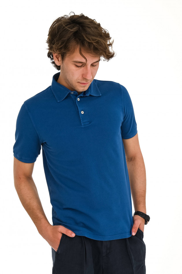 Fedeli Piqué Polo in Royal Blau