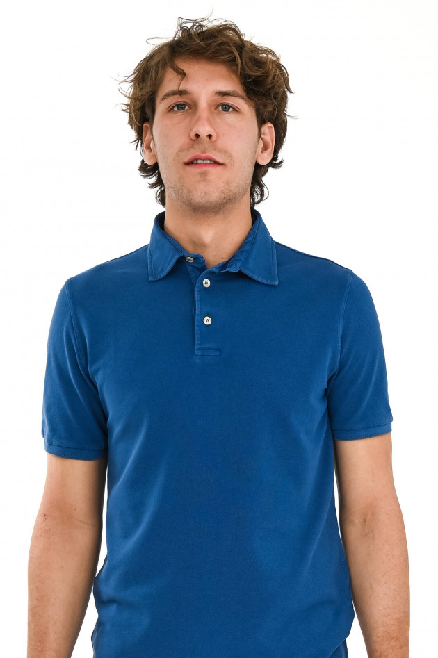 Fedeli Piqué Polo in Royal Blau