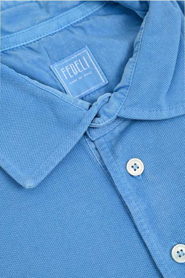 Fedeli Polo-Shirt in Türkisblau