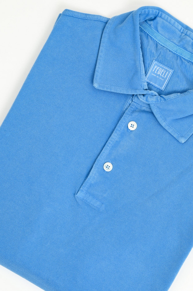 Fedeli Polo-Shirt in Türkisblau