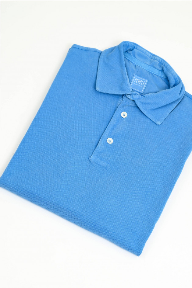 Fedeli Polo-Shirt in Türkisblau