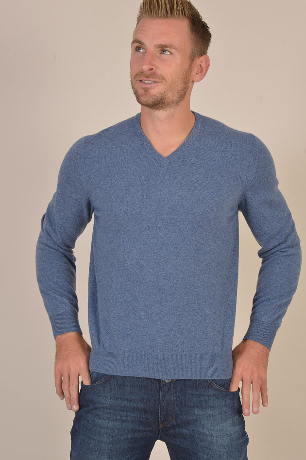 Fedeli Pullover aus Cashmere in Mittelblau