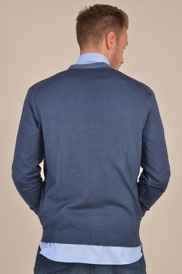 Fedeli Strickweste aus Wolle in Jeansblau