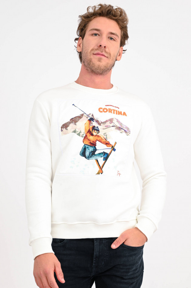 FeFe Sweatshirt CORTINA mit Frontgrafik in Weiß