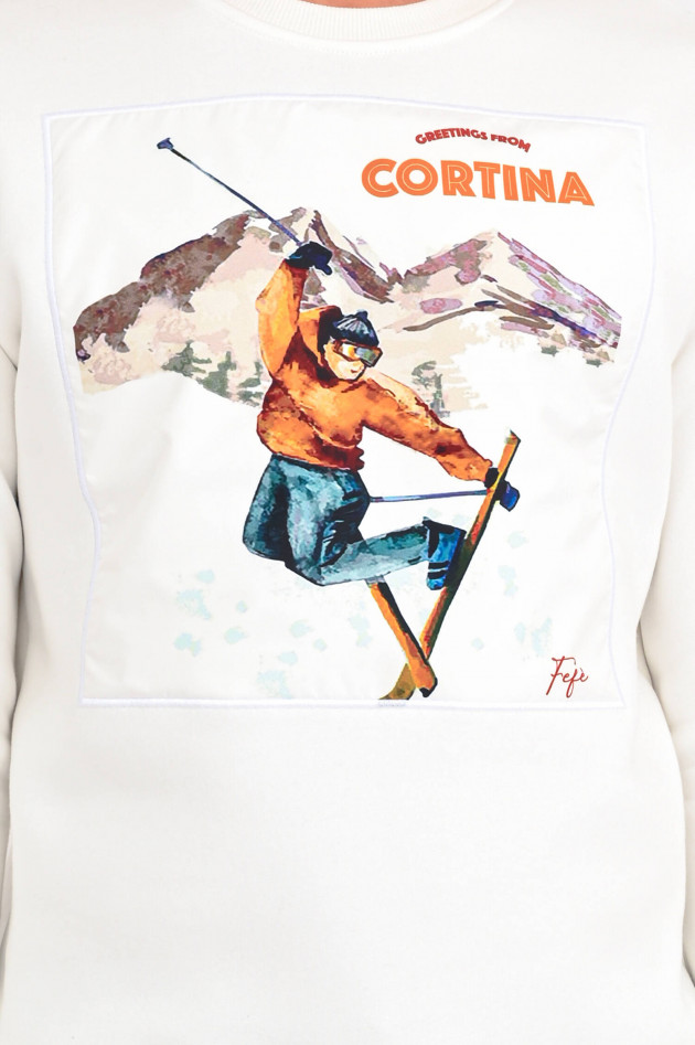FeFe Sweatshirt CORTINA mit Frontgrafik in Weiß