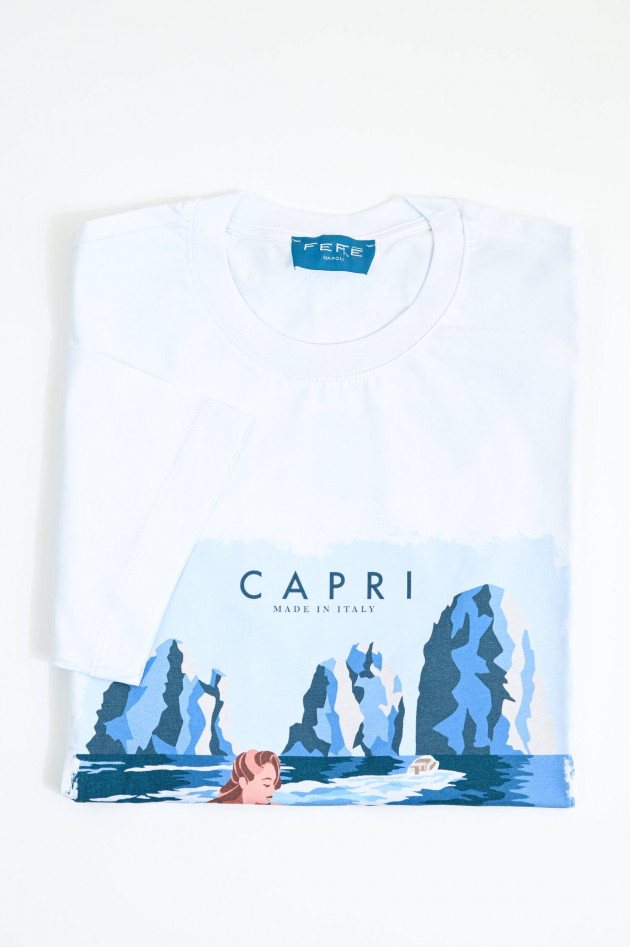 FeFe Kurzarm-Shirt CAPRI in Weiß/Blau
