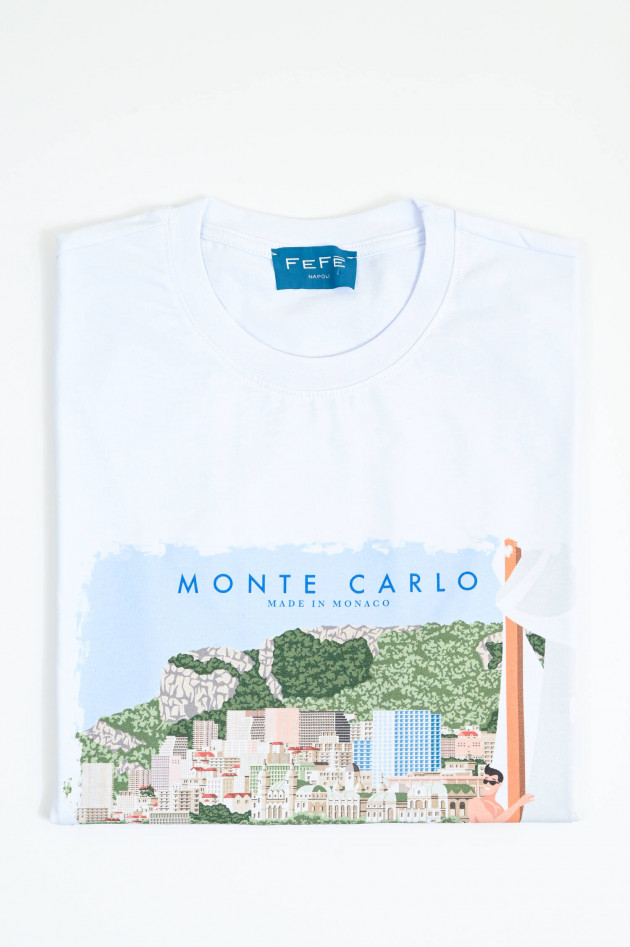 FeFe Kurzarm-Shirt MONTE CARLO in Weiß/Multicolor