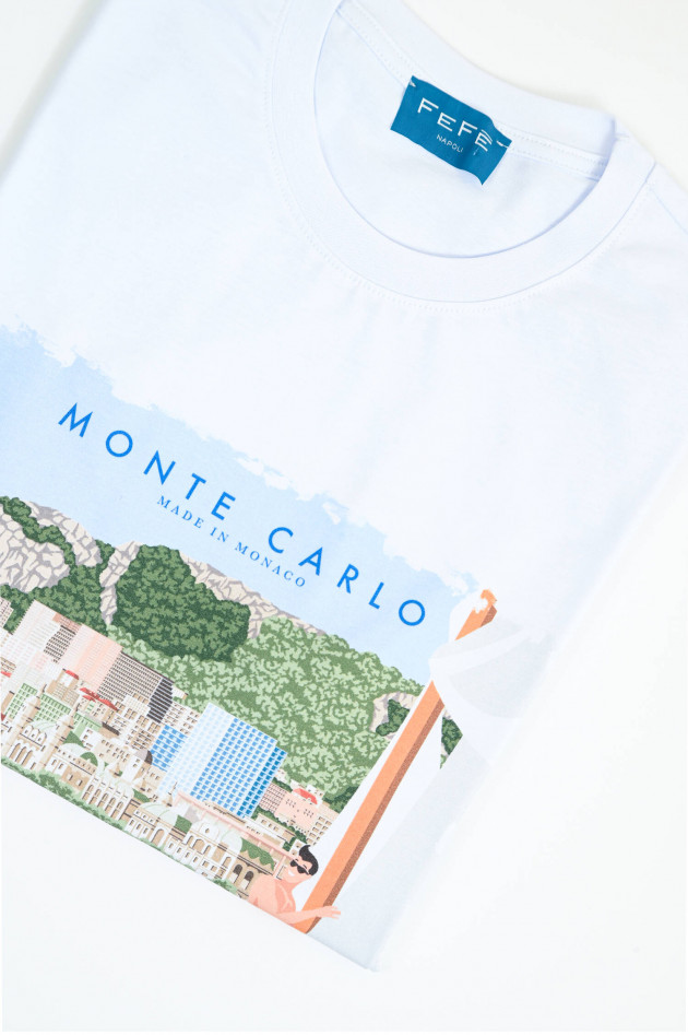 FeFe Kurzarm-Shirt MONTE CARLO in Weiß/Multicolor