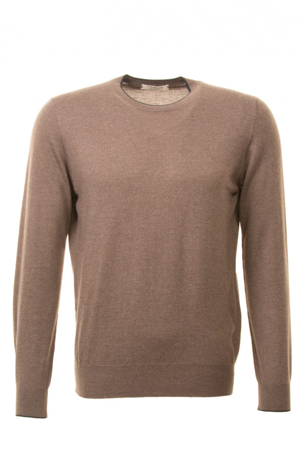 Fioroni Pullover mit Rundhalsausschnitt in Taupe