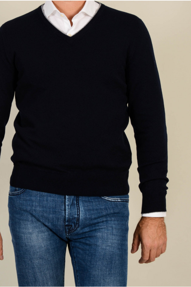 Fioroni V - Pullover aus Cashmere in Navy