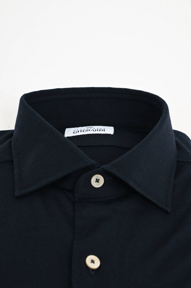 Gherardi Hemd aus Woll-Cashmere in Midnight