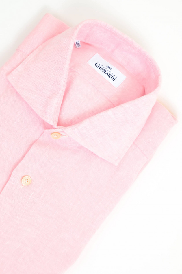 Gherardi Hemd aus reinem Leinen in Rosa
