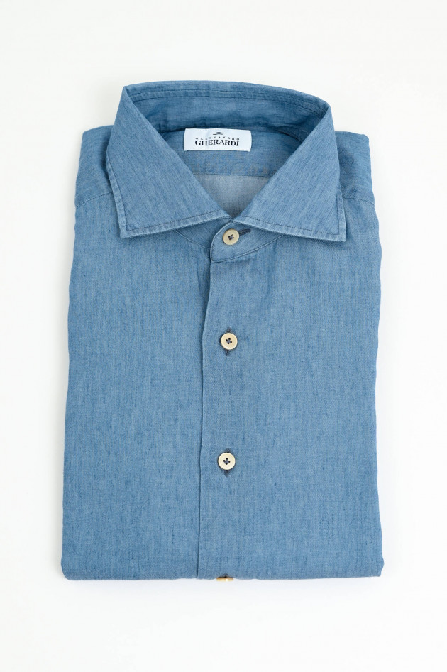 Gherardi Denim-Hemd aus Baumwolle in Blau