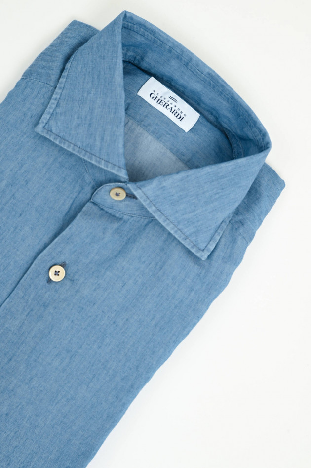Gherardi Denim-Hemd aus Baumwolle in Blau