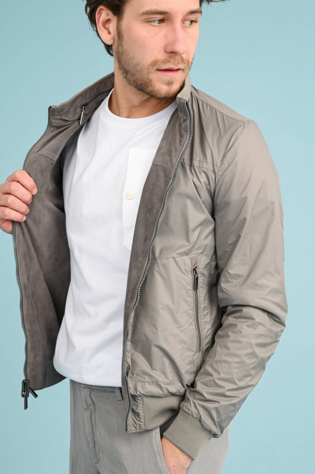 Gimos Leder-Wendejacke in Taupe/Sand