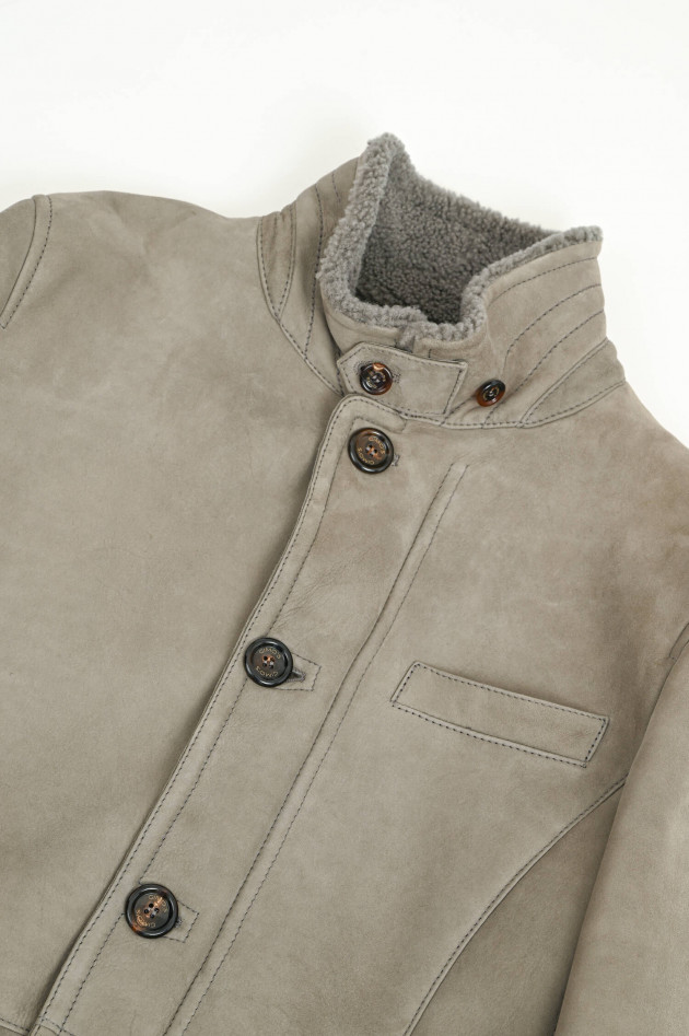 Gimos Jacke aus Lammleder in Taupe