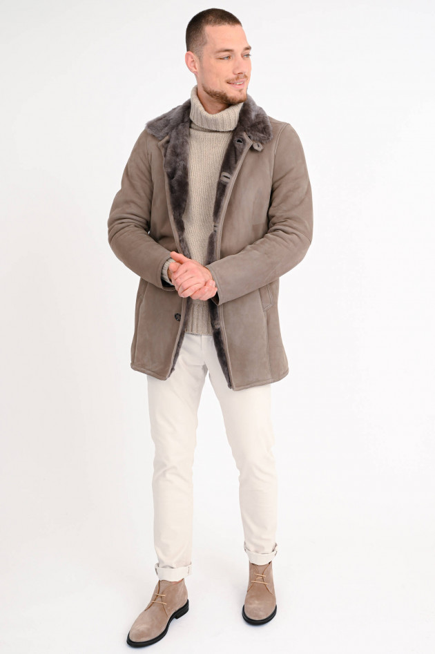 Gimos Kurzmantel aus Shearling in Taupe