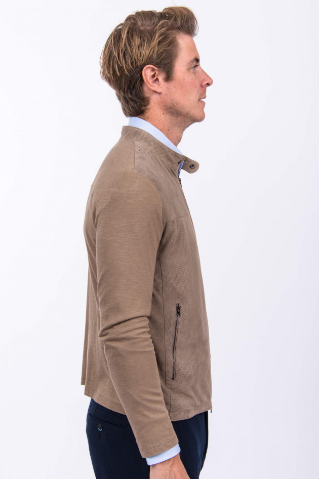 GMS-Gimos Veloursleder-Blouson in Taupe