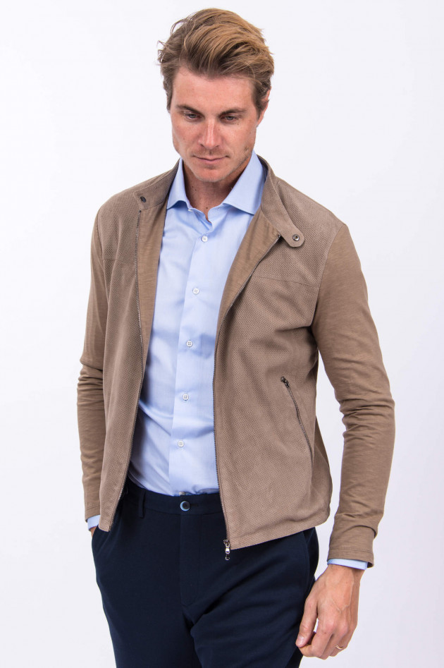 GMS-Gimos Veloursleder-Blouson in Taupe