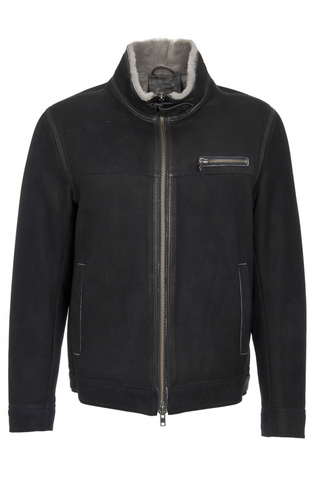 GMS Lederjacke Dunkelblau