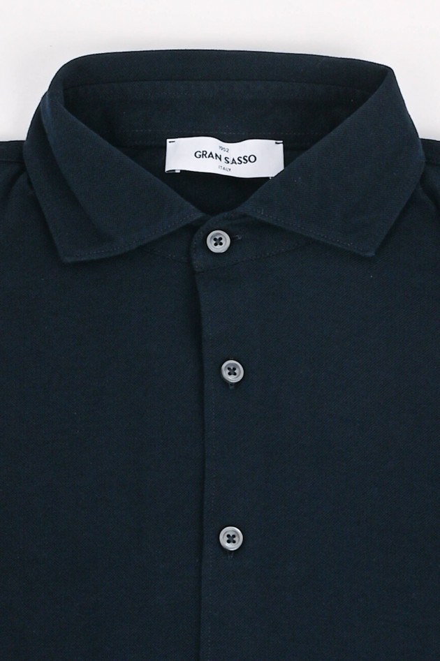 Gran Sasso Langarm Poloshirt in Navy