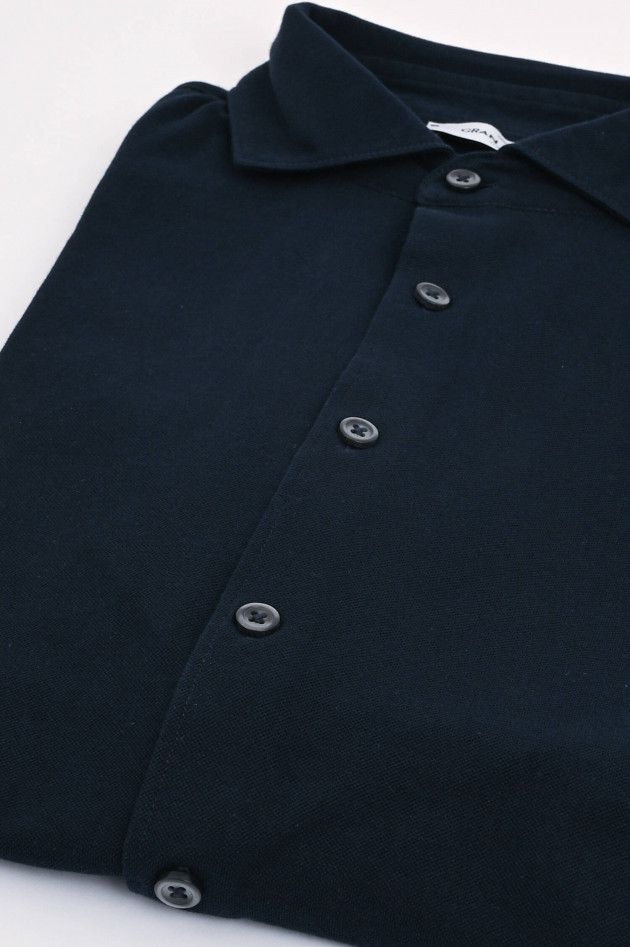 Gran Sasso Langarm Poloshirt in Navy