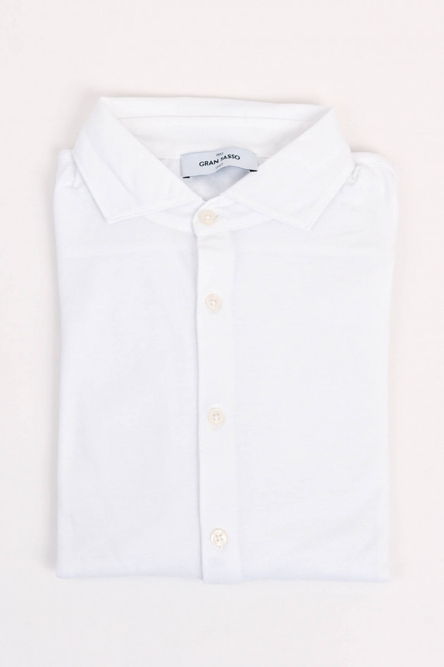 Gran Sasso Langarm Poloshirt in Weiß