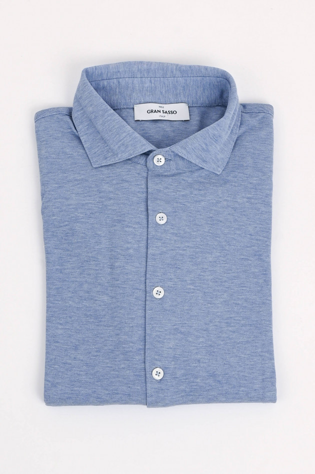 Gran Sasso Langarm Poloshirt in Hellblau