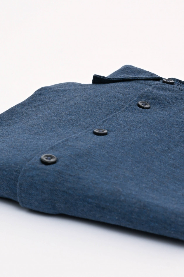 Gran Sasso Langarm Poloshirt in Blaugrau