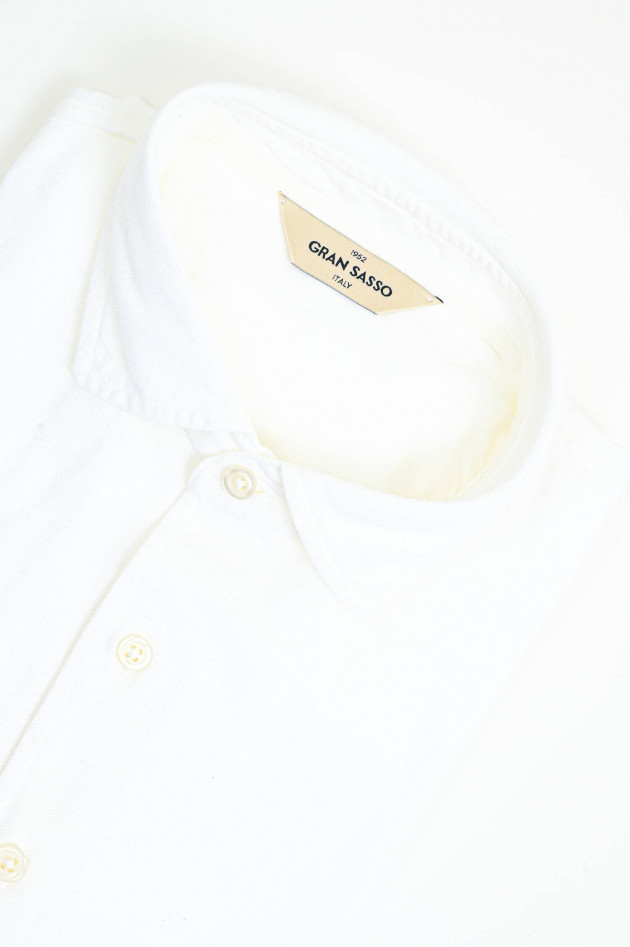 Gran Sasso Langarm Polo-Shirt in Weiß