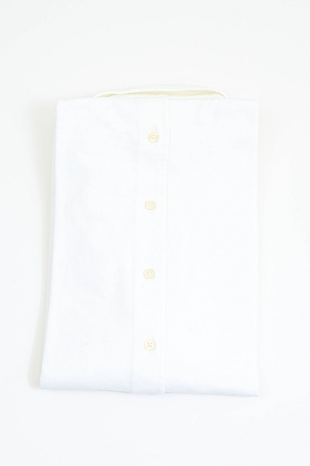 Gran Sasso Langarm Polo-Shirt in Weiß