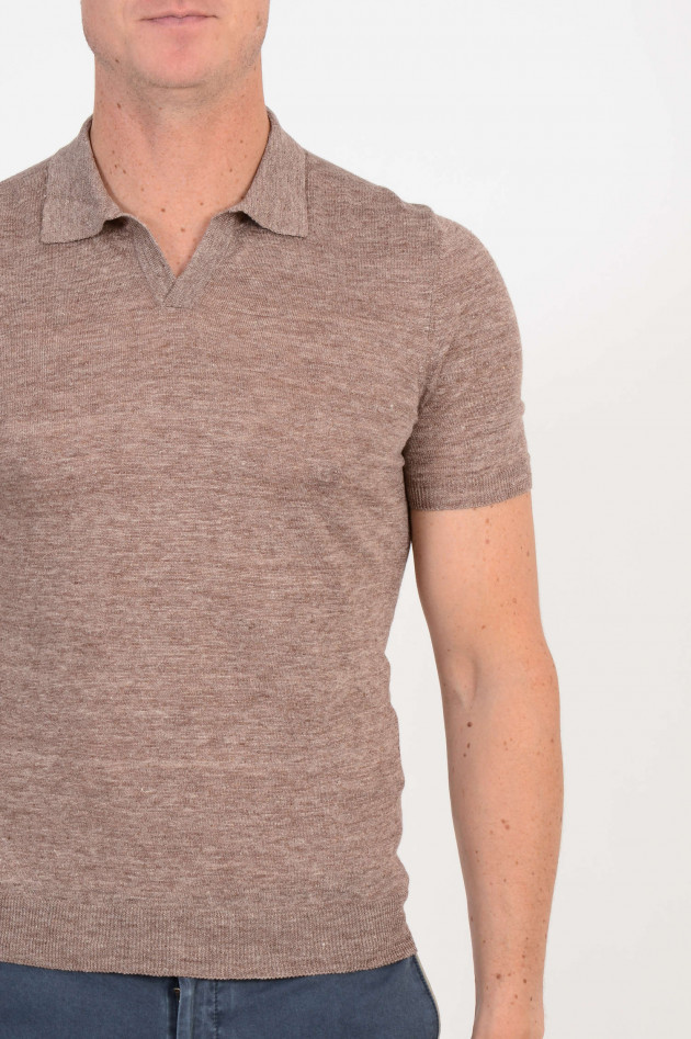 Gran Sasso Poloshirt in Beige meliert